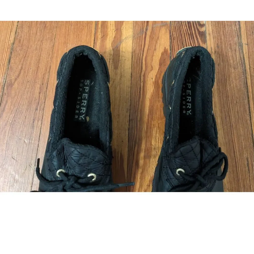 Sperry Top-Sider Black Rubber Low Duck Boots Shoes STS95272 Waterproof 6.5